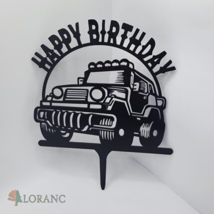 pl. zápich na tortu - Happy Birthday + Auto 01