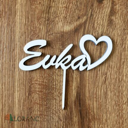 Zápich na tortu - Evka + srdiečko