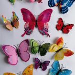 Papierová dekorácia - motýle farebné 3D/18