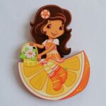 Dekorácia na tortu/magnetka - Jahôdka a jej kamaráti - Mandarínka