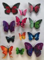 Dekorácia na tortu - motýle farebné 3D/19