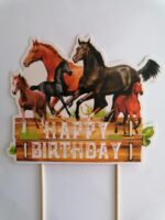 Pap. zápich - Happy Birthday - Koníky