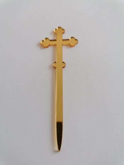 pl.zápich kríž - zlatý 08 /4,5 cm/ + zápich