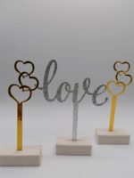 pl.zápich - Love + srdiečko /balenie 3ks/ – Obrázok 2