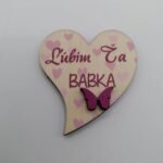 Magnetka - Srdiečko Ľúbim ťa BABKA / motýľ