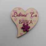 Magnetka - Srdiečko Ľúbime ťa BABKA /kvet