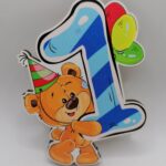 dekorácia na tortu/magnetka - Macko 1. rok /03