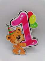 dekorácia na tortu/magnetka - Macko 1. rok /04