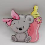 Magnetka - Macko - mašľa + fľaška