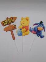 Papierový zápich na tortu - Happy Birthday - Macko Pú – Obrázok 2