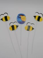 Papierový zápich na tortu - Happy Birthday - Macko Pú – Obrázok 3