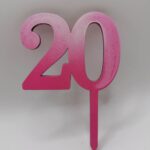 Zápich na tortu číslo 20 /old/ ružová