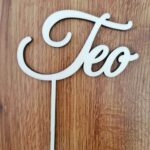 Zápich na tortu meno - Teo/zlatý/