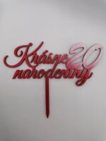 Zápich - Krásne narodeniny 20 /červený – Obrázok 3