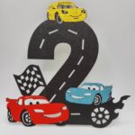 Pap. zápich na tortu - číslo 2. Auto/Cars