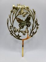 pl.zápich na tortu - Happy Birthday - Motýle 01 /zlatý/ – Obrázok 2