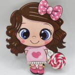 dekorácia na tortu/magnetka - Dievčatko s lízankou