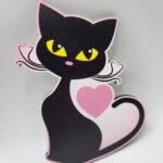 Čierna mačka + srdce 01