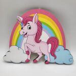 dekorácia na tortu/magnetka - Jednorožec 04 + dúha