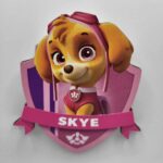 Dekorácia na tortu/magnetka Labková patrola - Odznak Skye