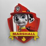 Dekorácia na tortu/magnetka Labková patrola - Odznak Marshall