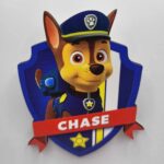 Dekorácia na tortu/magnetka Labková patrola - Odznak Chase