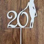 Zápich na tortu číslo 20 + postava ženy /natur/