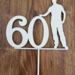 Zápich na tortu číslo 60 + postava muža /natur/