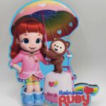 dekorácia na tortu/magnetka - Ruby z dúhy /Rainbow/01/