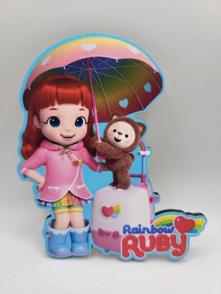 dekorácia na tortu/magnetka - Ruby z dúhy /Rainbow/01/