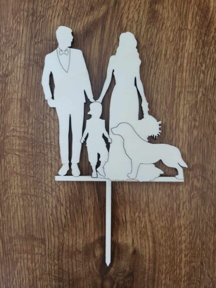 Zápich - Svadobný pár + chlapec + pes