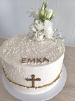 Dekorácia na tortu/zápich - drevený krížik zlatý /Typ A/6/ – Obrázok 2