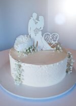 Zápich Svadobný pár + Mr&Mrs + obrúčky /biela/ – Obrázok 2