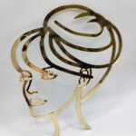 pl. dekorácia/zápich na tortu / Žena tvár - Obrys/Silueta 03 /zlatá/