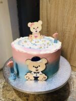 dekorácia na tortu/magnetka - Macko Evelínka – Obrázok 2