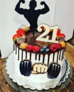 Dekorácia na tortu/magnetka -Fitnes -činka v ruke 01 – Obrázok 3