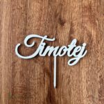 Drevený zápich na tortu s menom Timotej