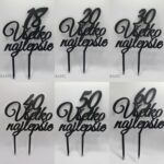 Zápich na tortu/Všetko najlepšie + číslo /čierna/