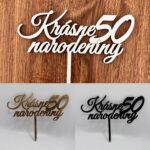drevený zápich na tortu – Krásne narodeniny 50