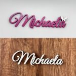 Drevený výrez meno Michaela