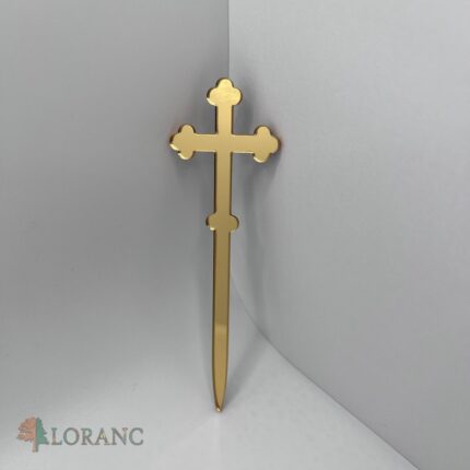 Dekorácia na tortu/zápich – pl. krížik zlatý