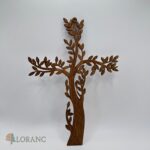 Dekorácia - drevený kríž /morený/