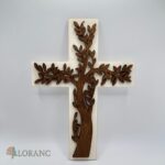 Dekorácia - drevený kríž /morený/ 02
