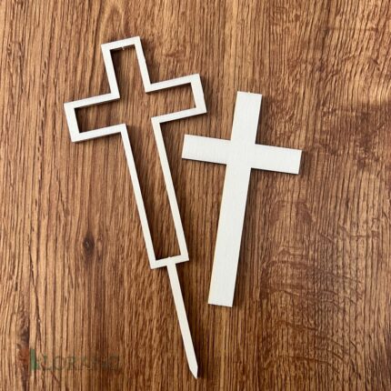 Dekorácia na tortu/zápich – drevený krížik