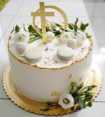 Zápich na tortu/ pl. krížik zlatý + holubica 01 – Obrázok 4