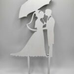 Svadobný pár + slnečník /biela/