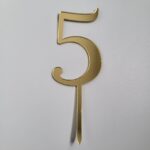 pl.zápich na tortu - číslo 5 /zlatá/6/