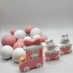 Dekorácia – Guličky/ružové+vláčik/SADA 78
