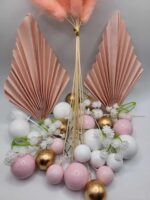 Dekorácia – Guličky ružové + palmový list SADA 101 – Obrázok 3