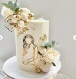 Dekorácia na tortu - Obrys/Silueta - Tehotná žena – Obrázok 3